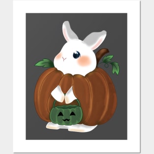 Rabbit Pumpkin _ Bunniesmee Halloween Edition Posters and Art